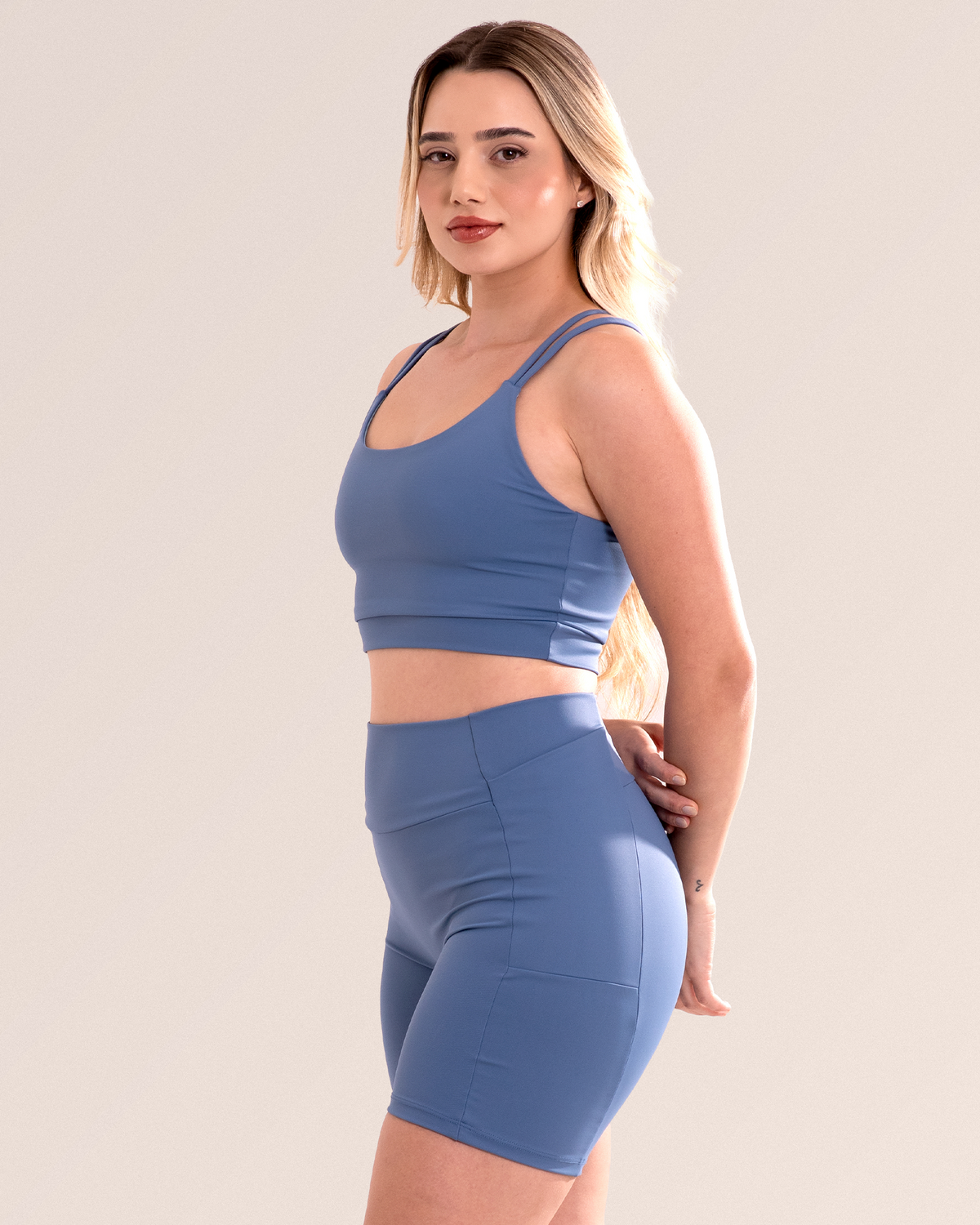 Short Legging Fitness Com Bolso Sem Costura No Gancho