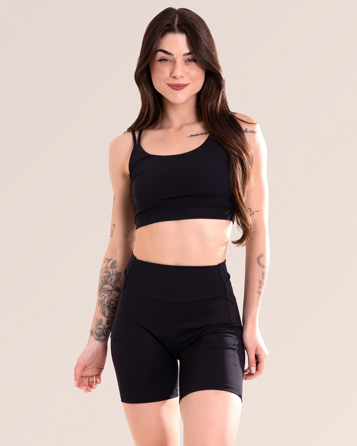 Short Legging Fitness Com Bolso Sem Costura No Gancho