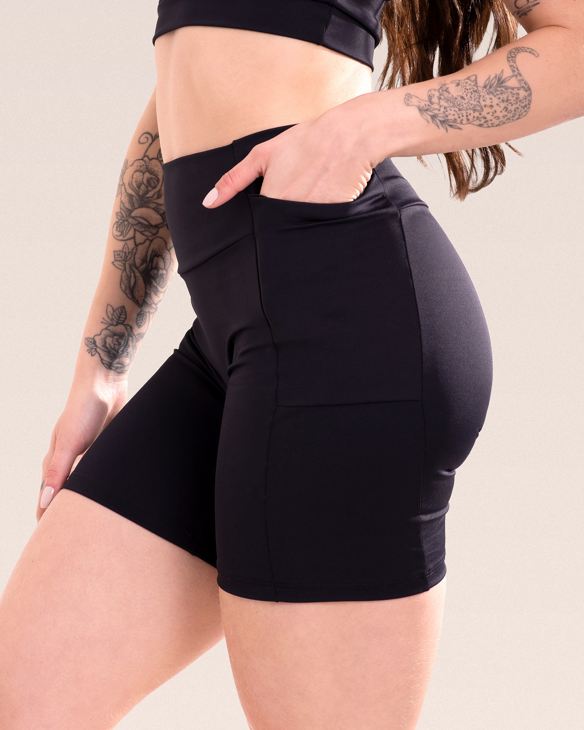 Short Legging Fitness Com Bolso Sem Costura No Gancho