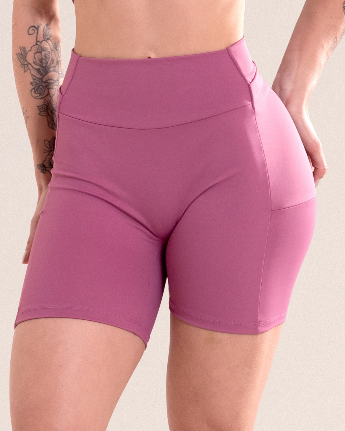 Short Legging Fitness Com Bolso Sem Costura No Gancho