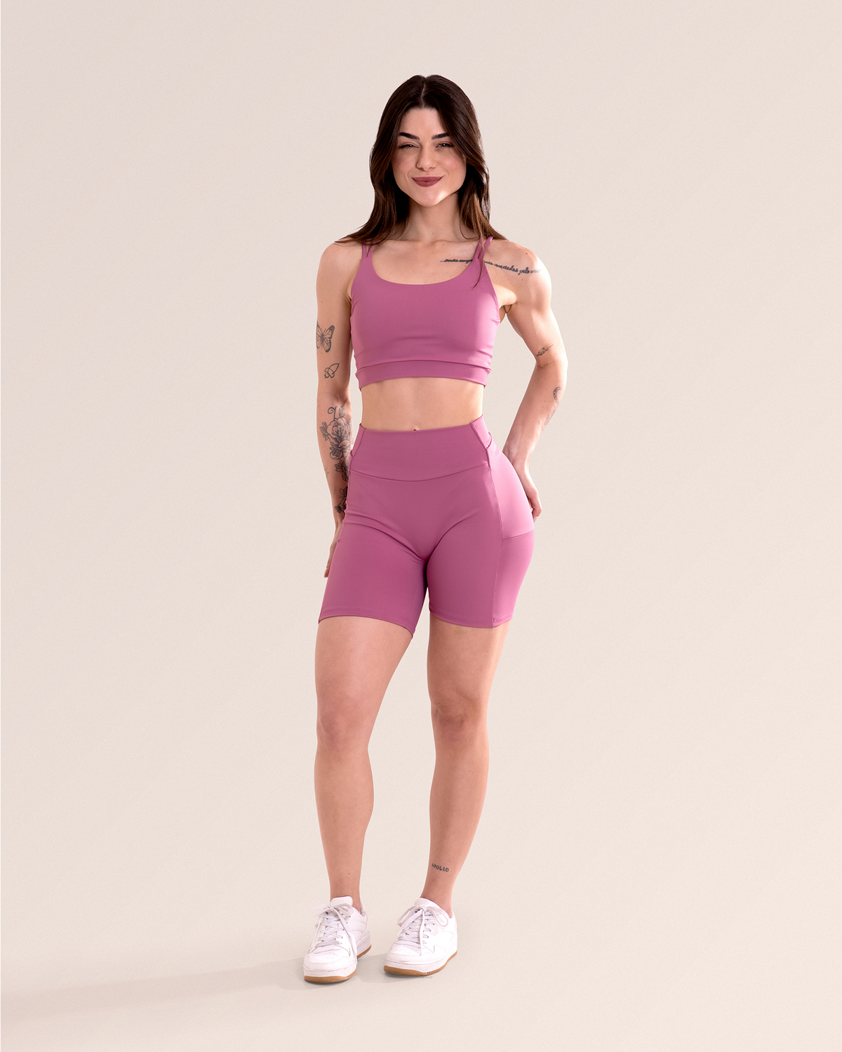 Short Legging Fitness Com Bolso Sem Costura No Gancho