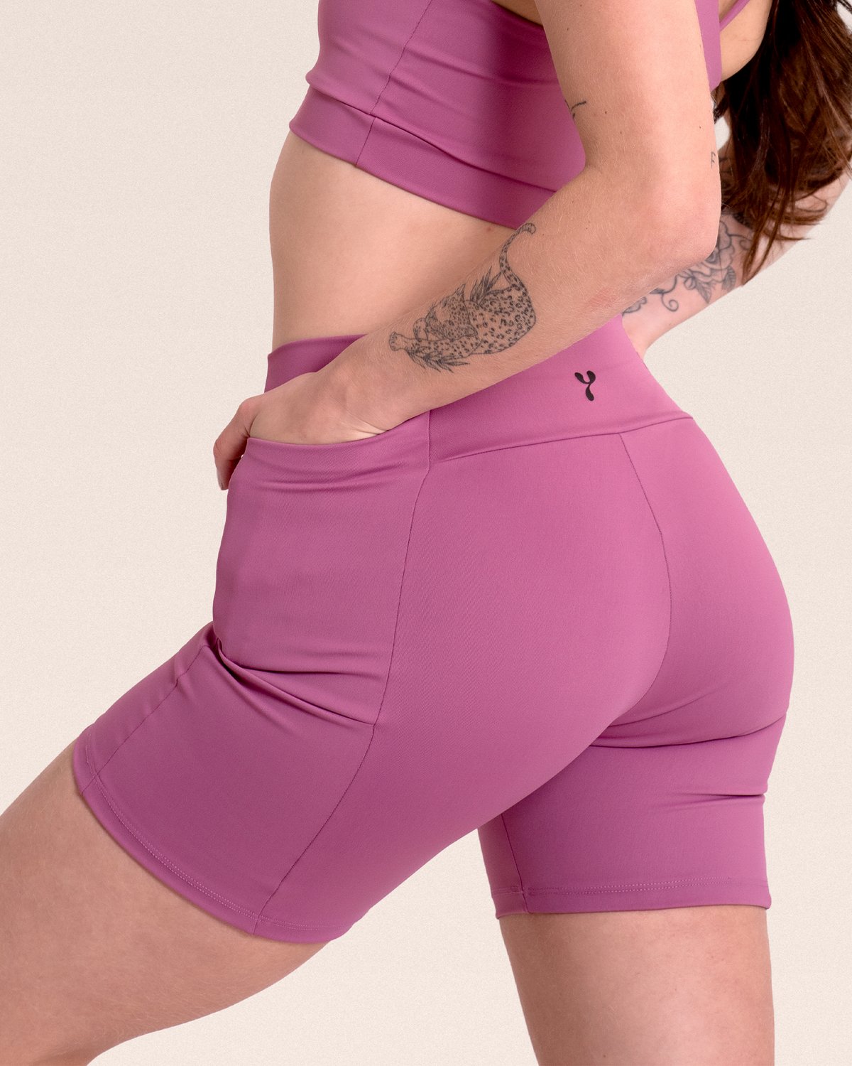Short Legging Fitness Com Bolso Sem Costura No Gancho